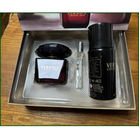 Versace Cristal Noir 90 ml Edp Bayan Parfüm &amp; Deodorant 150 ml &amp; Dekant 10 ml çanta boy ÖZEL GİFT SET 