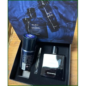 CHANEL Bleu de Chanel EDP 100 Ml Erkek Parfümü &amp; Deodorant 150 ml &amp; Dekant 10 ml çanta boy ÖZEL GİFT SET 