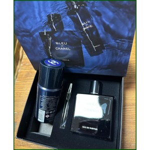 CHANEL Bleu de Chanel EDP 100 Ml Erkek Parfümü &amp; Deodorant 150 ml &amp; Dekant 10 ml çanta boy ÖZEL GİFT SET 