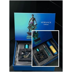 Versace Eros EDP 100 Ml Erkek Parfümü &amp; Deodorant 150 ml &amp; Dekant 10 ml çanta boy GİFT SET 