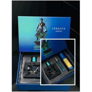 Versace Eros EDP 100 Ml Erkek Parfümü &amp; Deodorant 150 ml &amp; Dekant 10 ml çanta boy ÖZEL GİFT SET 